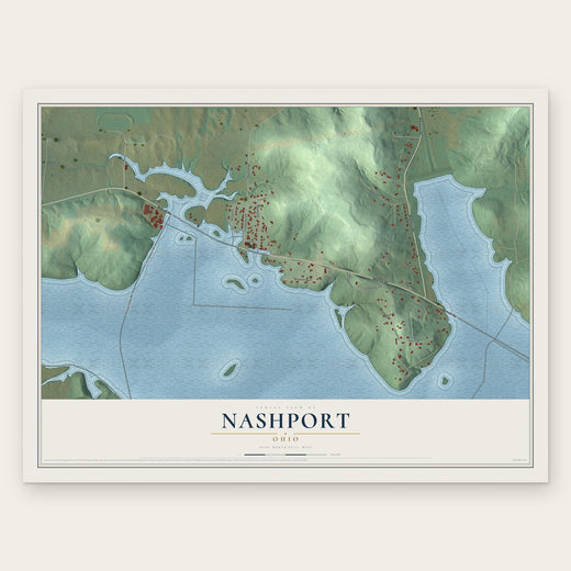 Nashport, Ohio map print, the full design