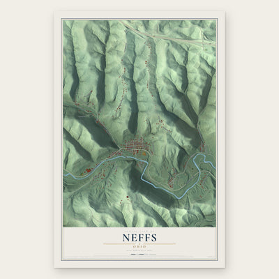 Neffs, Ohio map print, the full design
