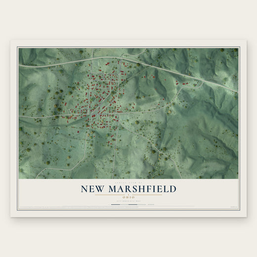 New Marshfield, Ohio map print, the full design