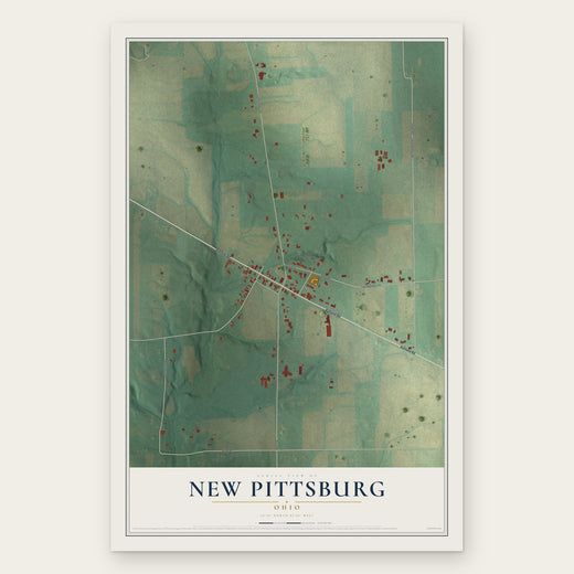 New Pittsburg, Ohio map print, the full design