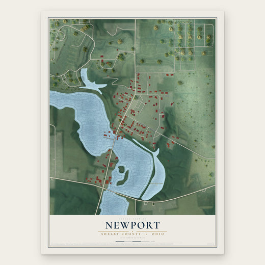 Newport, Shelby County, Ohio map print, the full design