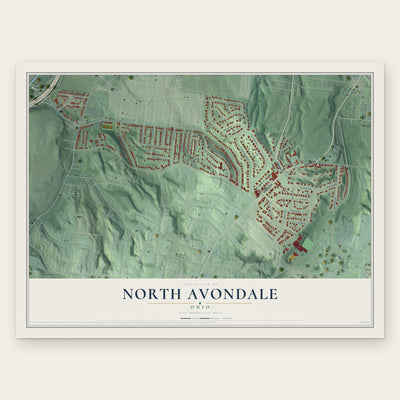 North Avondale, Ohio map print, the full design