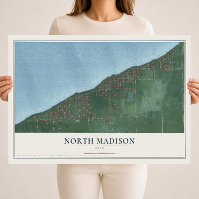 Map of North Madison, Ohio, 18 x 24 inch unframed archival matte print