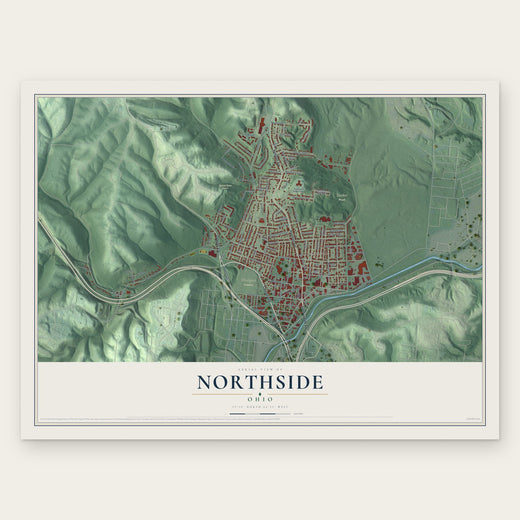 Northside, Ohio map print, the full design
