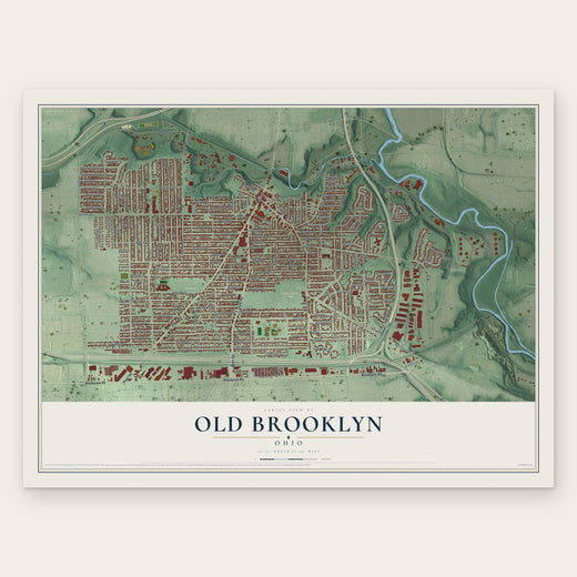 Old Brooklyn, Ohio map print, the full design