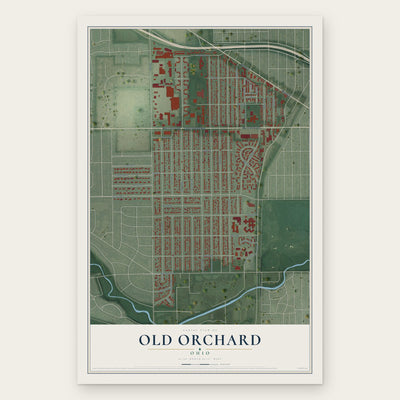Old Orchard, Ohio map print, the full design