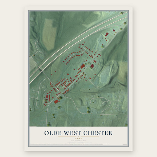 Olde West Chester, Ohio map print, the full design