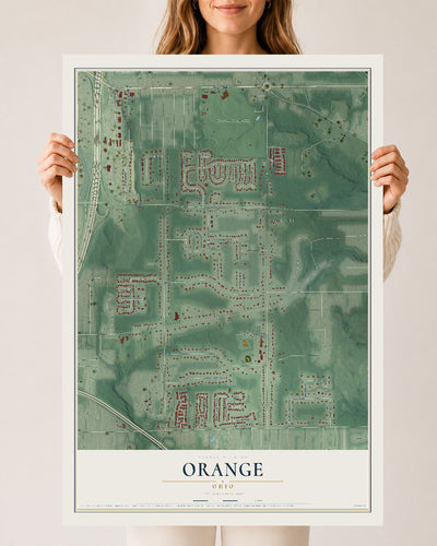 Map of Orange, Ohio, 24 x 36 inch unframed archival matte print