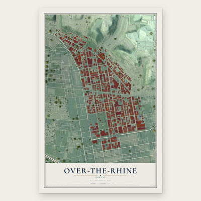 Over-the-Rhine, Ohio map print, the full design