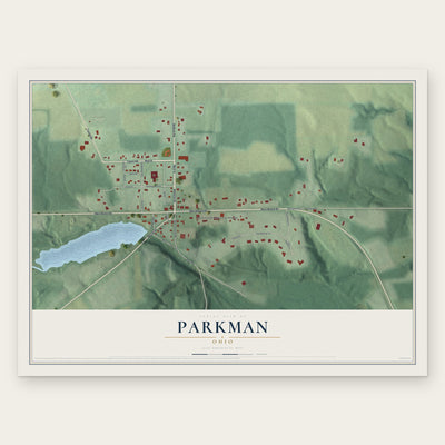 Parkman, Ohio map print, the full design