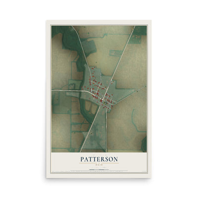 Map of Patterson, Ohio, 12 x 18 inch unframed archival matte print