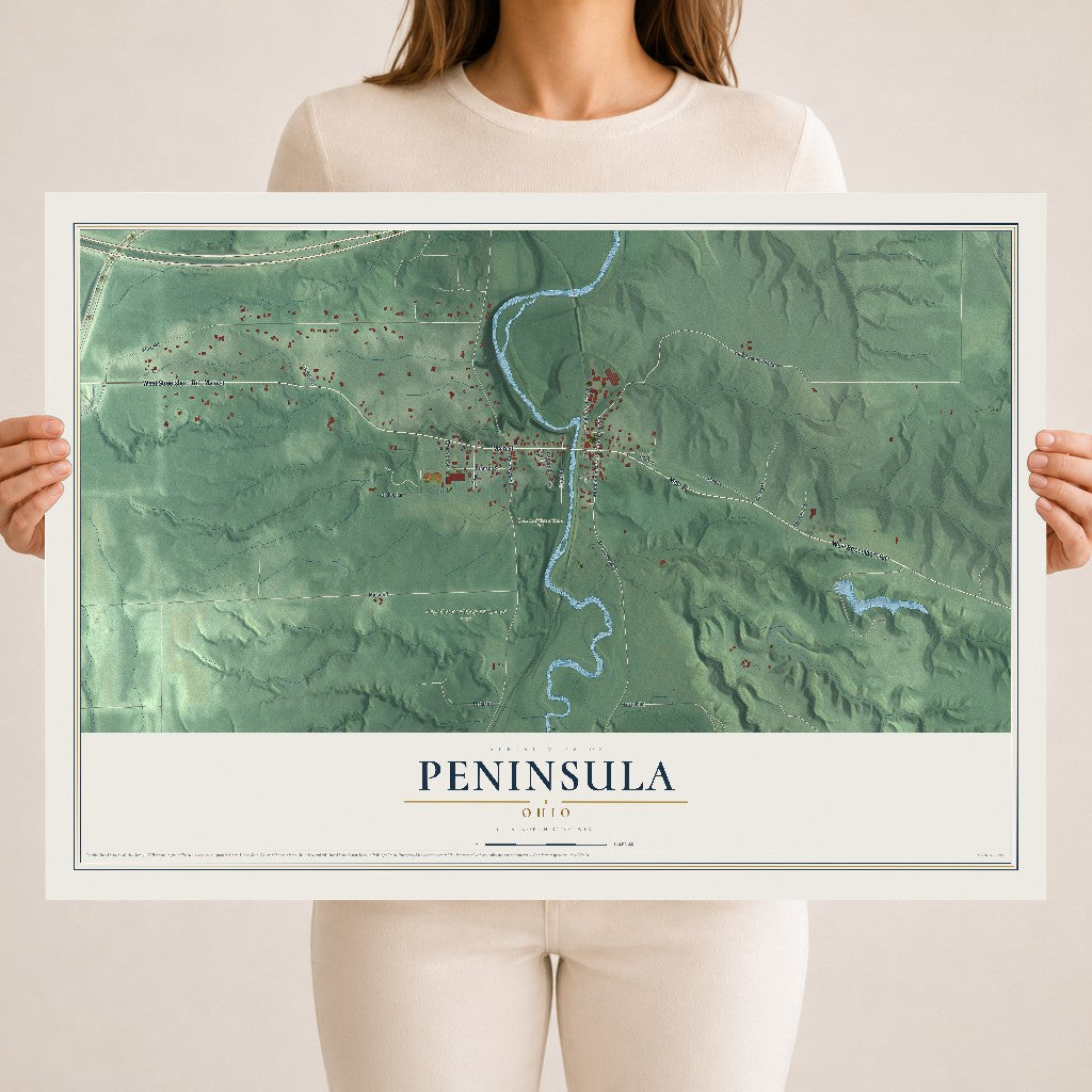 Map of Peninsula, Ohio, 18 x 24 inch unframed archival matte print