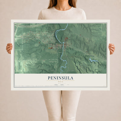 Map of Peninsula, Ohio, 24 x 36 inch unframed archival matte print