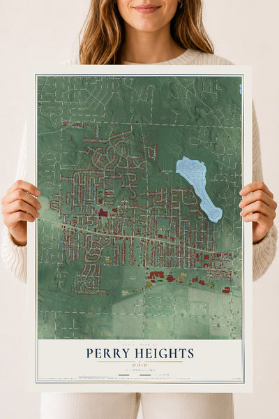 Map of Perry Heights, Ohio, 18 x 24 inch unframed archival matte print