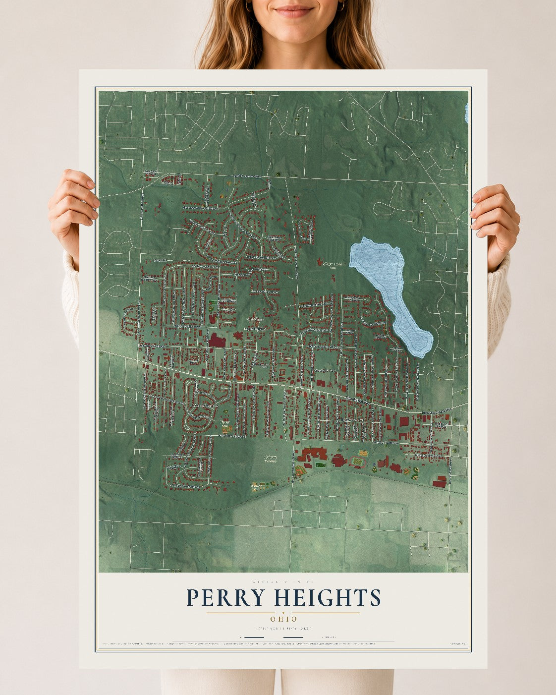 Map of Perry Heights, Ohio, 24 x 36 inch unframed archival matte print