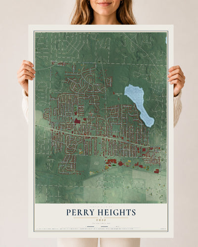 Map of Perry Heights, Ohio, 24 x 36 inch unframed archival matte print