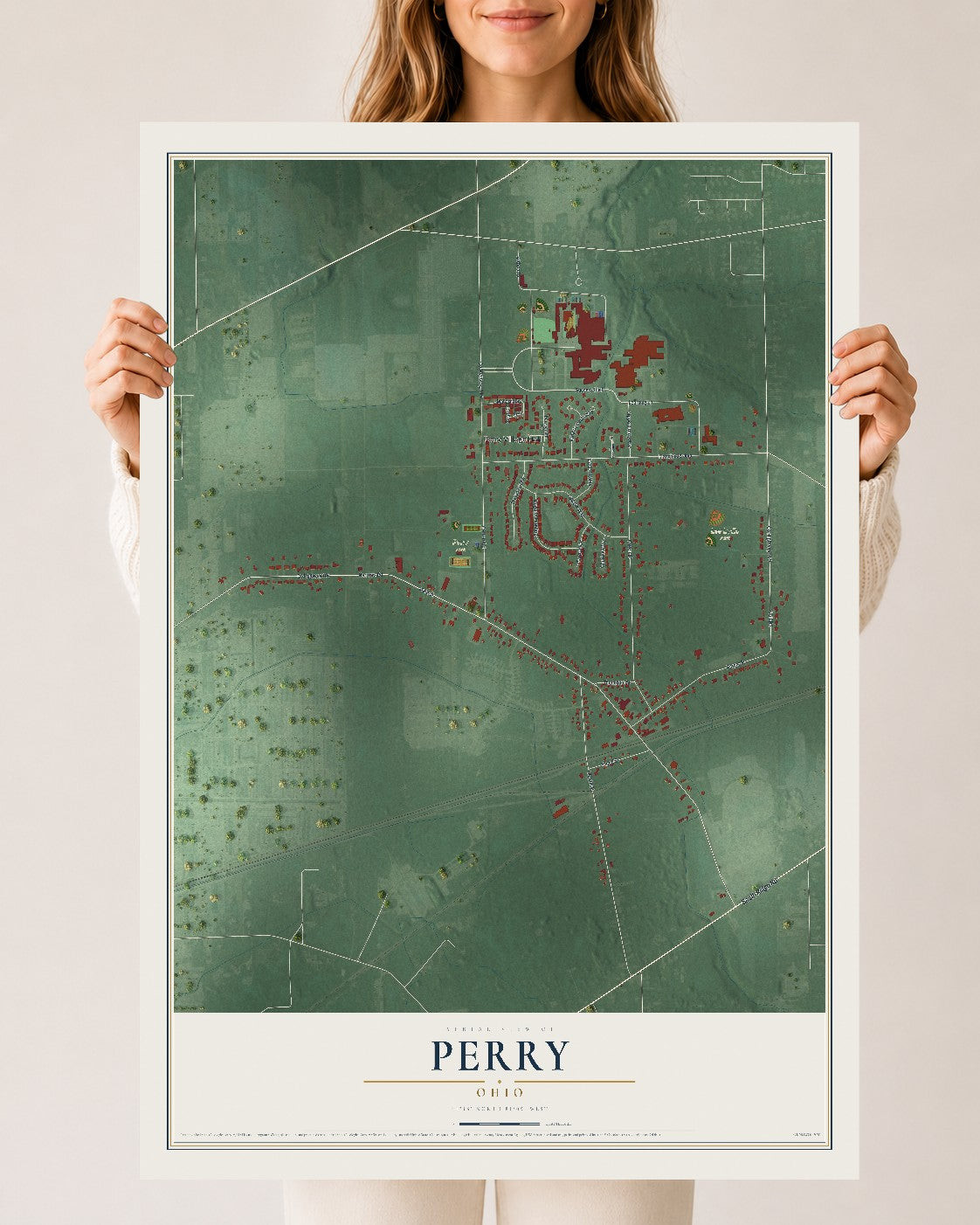 Map of Perry, Ohio, 24 x 36 inch unframed archival matte print