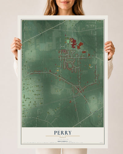 Map of Perry, Ohio, 24 x 36 inch unframed archival matte print