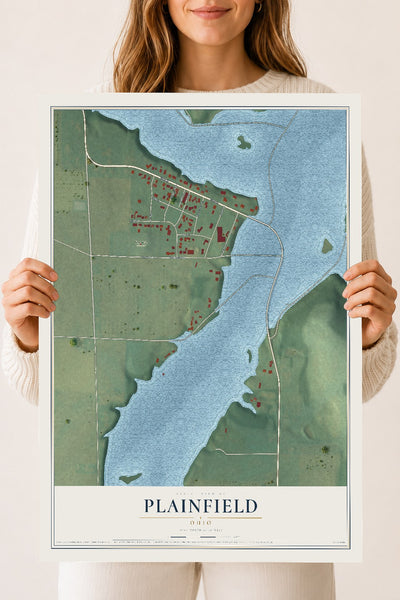 Map of Plainfield, Ohio, 18 x 24 inch unframed archival matte print
