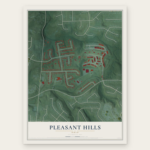 Pleasant Hills, Ohio map print, the full design