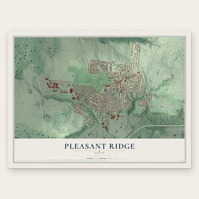 Pleasant Ridge, Ohio map print, the full design