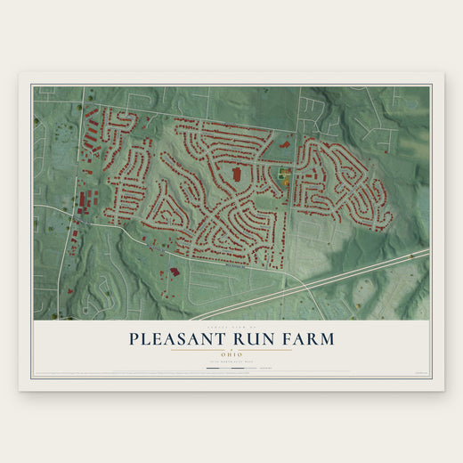 Pleasant Run Farm, Ohio map print, the full design