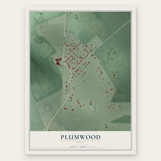 Plumwood, Ohio map print, the full design