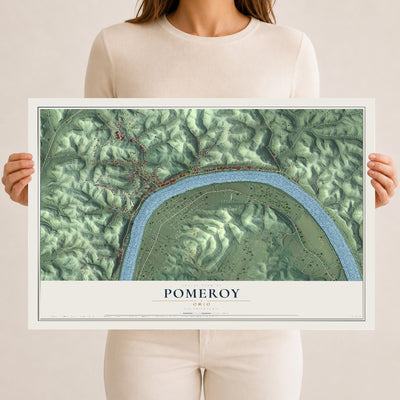 Map of Pomeroy, Ohio, 12 x 18 inch unframed archival matte print
