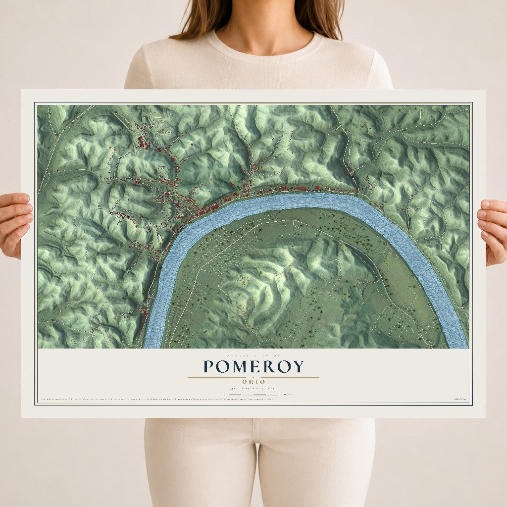 Map of Pomeroy, Ohio, 18 x 24 inch unframed archival matte print