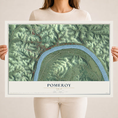 Map of Pomeroy, Ohio, 18 x 24 inch unframed archival matte print