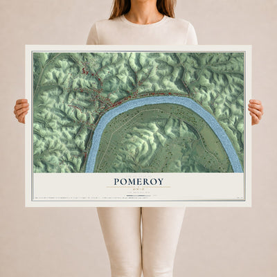 Map of Pomeroy, Ohio, 24 x 36 inch unframed archival matte print