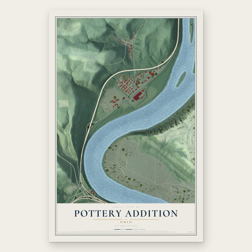 Pottery Addition, Ohio map print, the full design