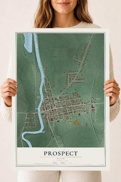Map of Prospect, Ohio, 18 x 24 inch unframed archival matte print