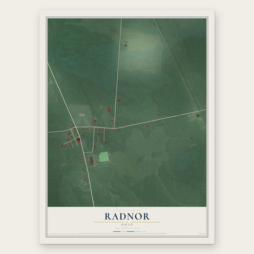 Radnor, Ohio map print, the full design
