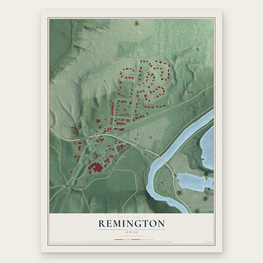 Remington, Ohio map print, the full design