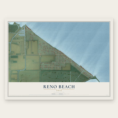 Reno Beach, Ohio map print, the full design