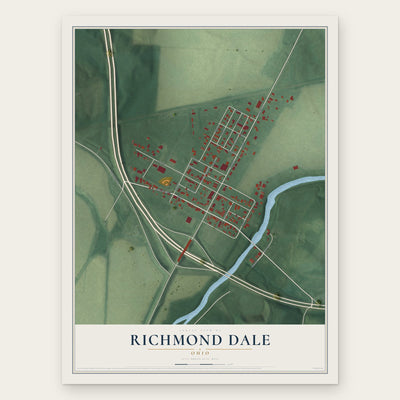 Richmond Dale, Ohio map print, the full design