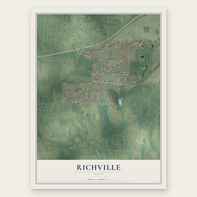 Richville, Ohio map print, the full design