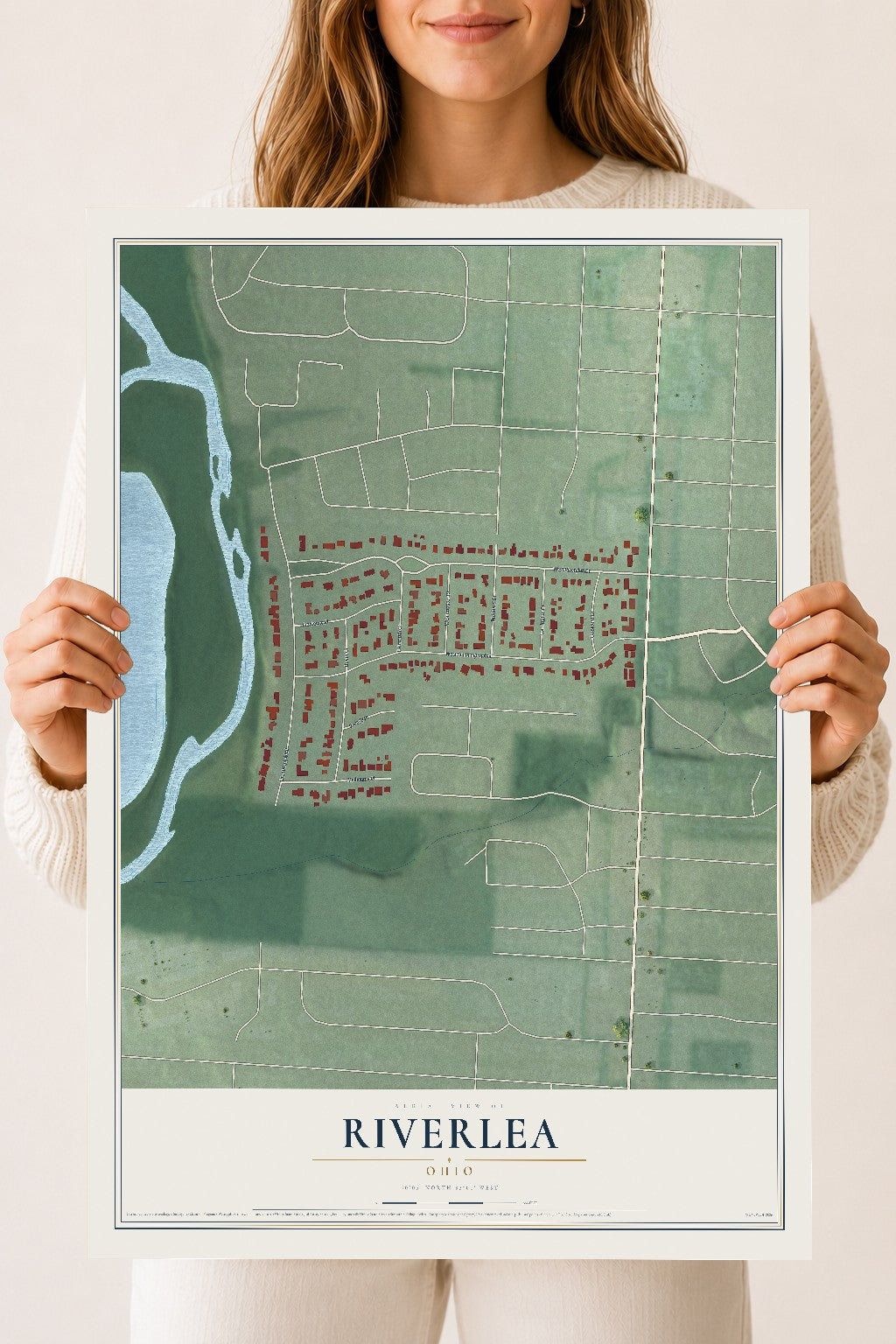 Map of Riverlea, Ohio, 18 x 24 inch unframed archival matte print