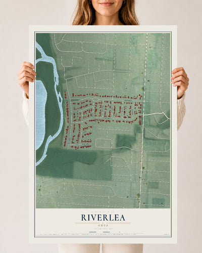 Map of Riverlea, Ohio, 24 x 36 inch unframed archival matte print