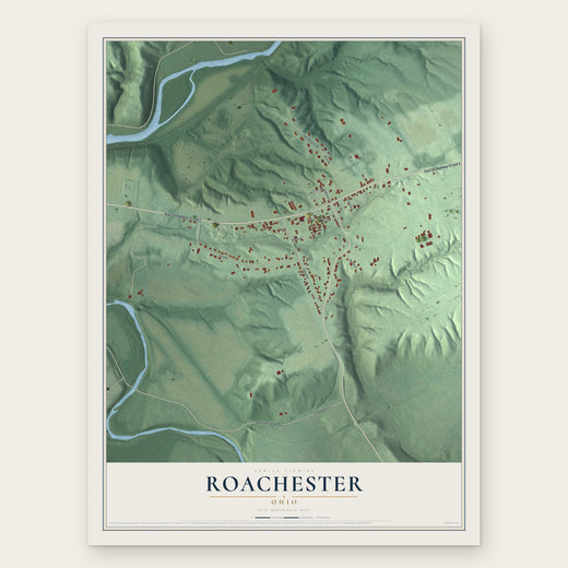Roachester, Ohio map print, the full design