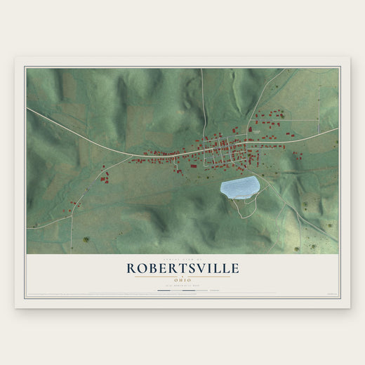 Robertsville, Ohio map print, the full design
