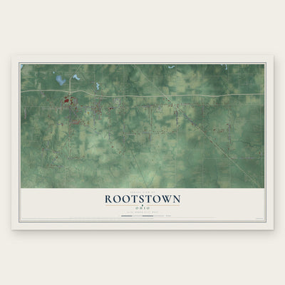 Rootstown, Ohio map print, the full design