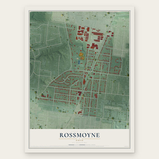 Rossmoyne, Ohio map print, the full design