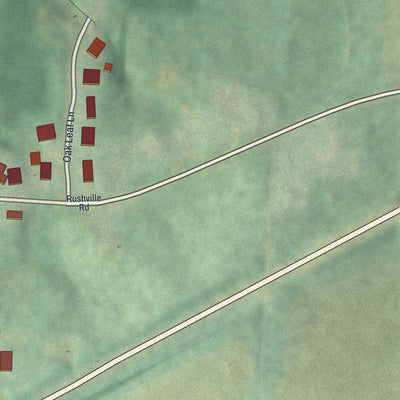 Second close-up of the map of Rushville, Ohio print showing more streets and buildings