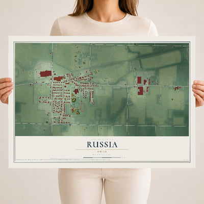Map of Russia, Ohio, 18 x 24 inch unframed archival matte print