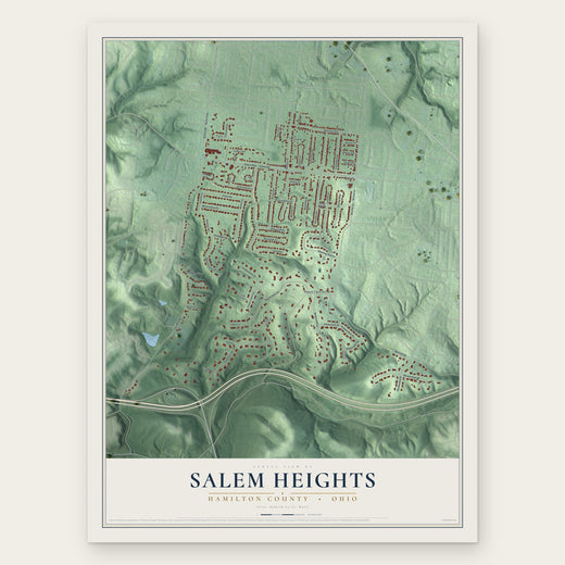Salem Heights, Hamilton County, Ohio map print, the full design