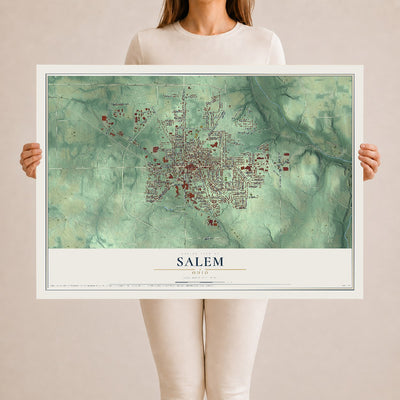 Map of Salem, Ohio, 24 x 36 inch unframed archival matte print