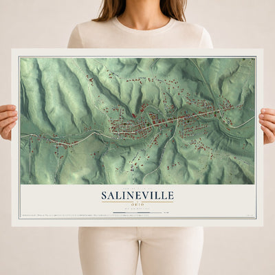 Map of Salineville, Ohio, 18 x 24 inch unframed archival matte print