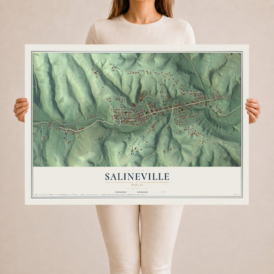 Map of Salineville, Ohio, 24 x 36 inch unframed archival matte print
